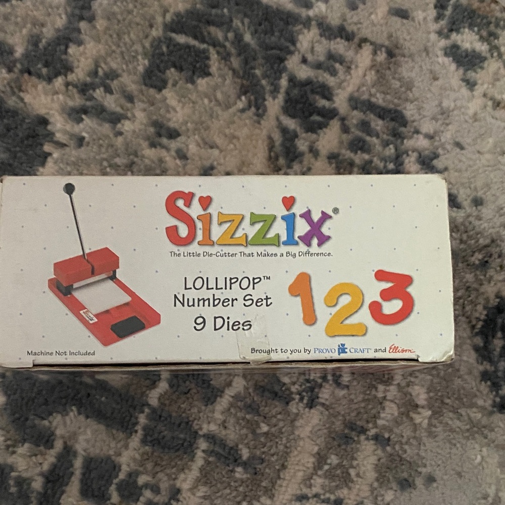5/$30 Sizzix Lollipop Number Set with 9 Dies NIB